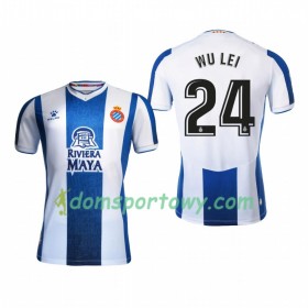 Koszulka RCD Espanyol Wu Lei 24 Domowe Koszulki Piłkarskie 2019-2020 Krótki Rękaw
